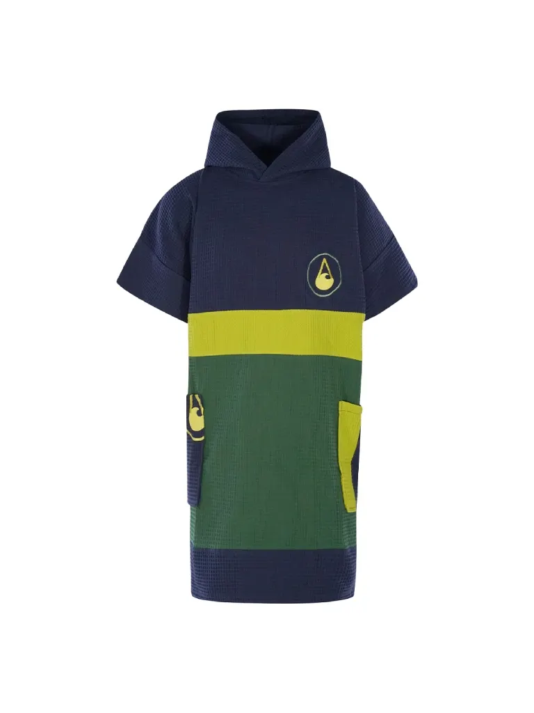 Poncho barbati colorat, pentru plaja, scuba sau surfing, albastru, verde inchis, verde lime