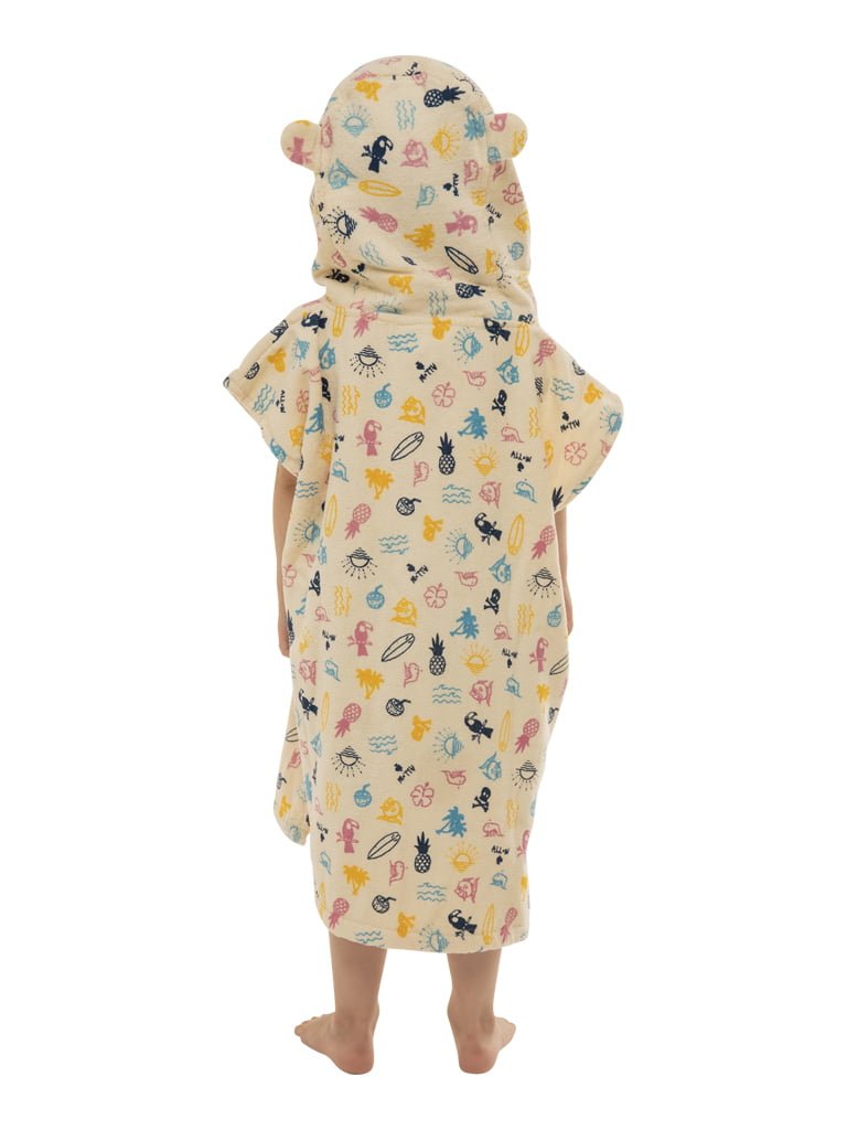 Copil care poarta un poncho plaja copii din bumbac, culoare beach rose