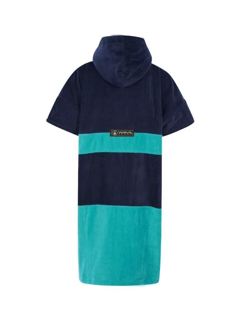 Poncho barbati colorat, pentru plaja, scuba sau surfing, albastru inchis si albastru deschis