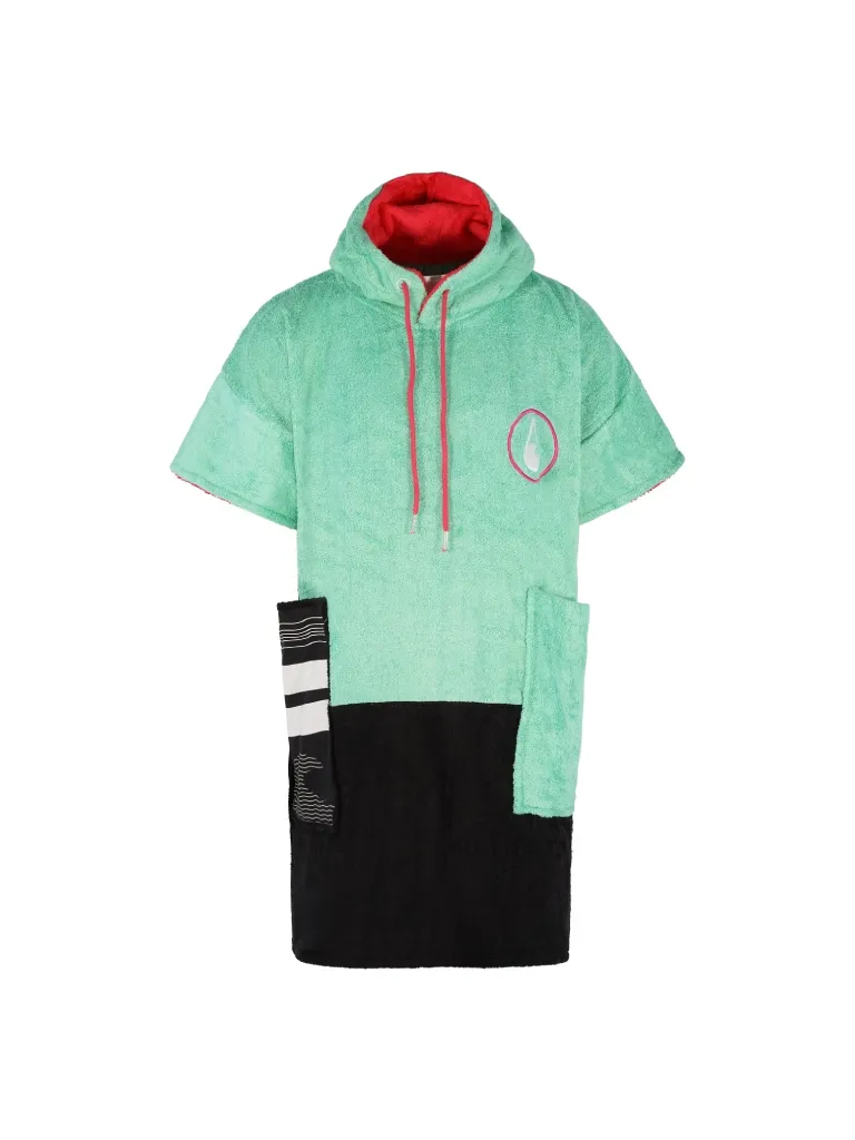 Poncho plaja dama colorat, pentru plaja, scuba sau surfing, culoare verde cu negru