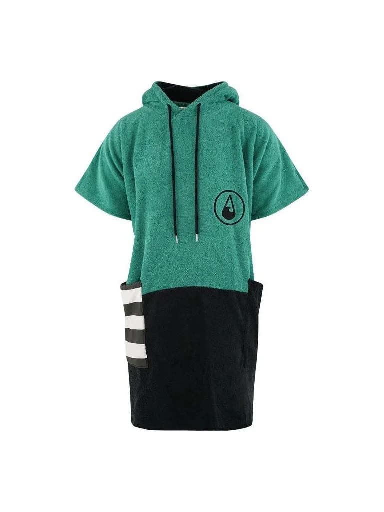 Poncho barbati colorat, pentru plaja, scuba sau surfing, verde cu negru