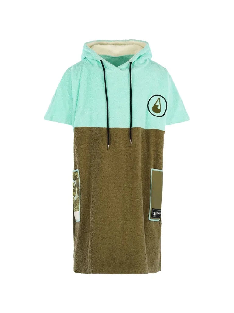 Poncho plaja dama colorat, pentru plaja, scuba sau surfing, culoare albastru deschis, maro