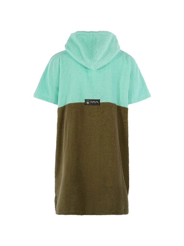 Poncho plaja dama colorat, pentru plaja, scuba sau surfing, culoare albastru deschis, maro