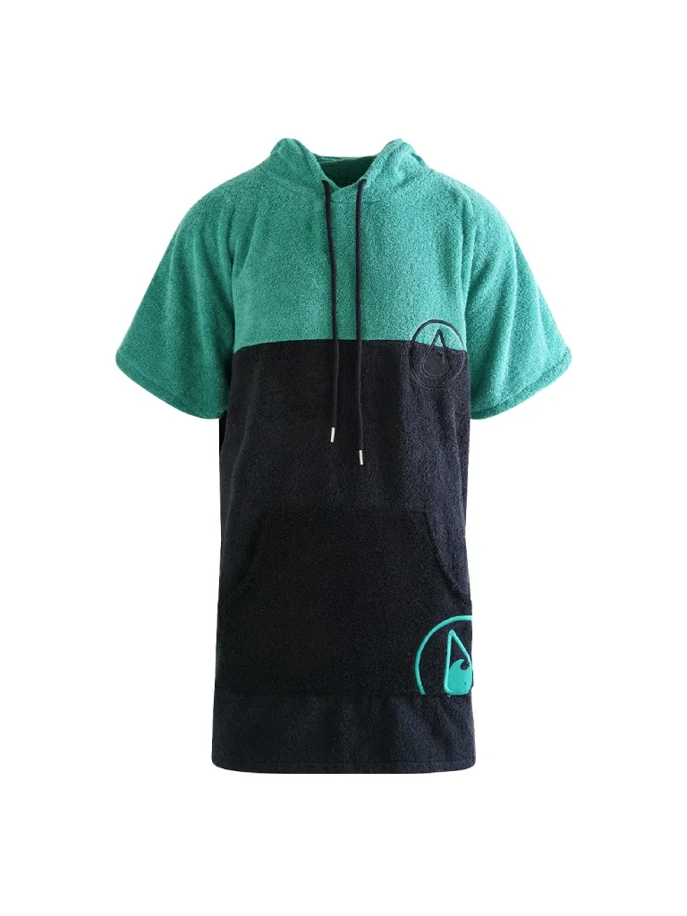 Poncho barbati colorat, pentru plaja, scuba sau surfing, culoare verde deschis si negru