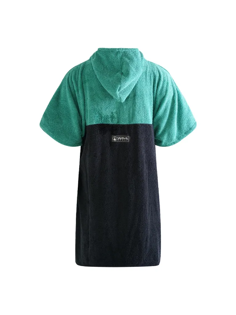 Poncho barbati colorat, pentru plaja, scuba sau surfing, culoare verde deschis si negru