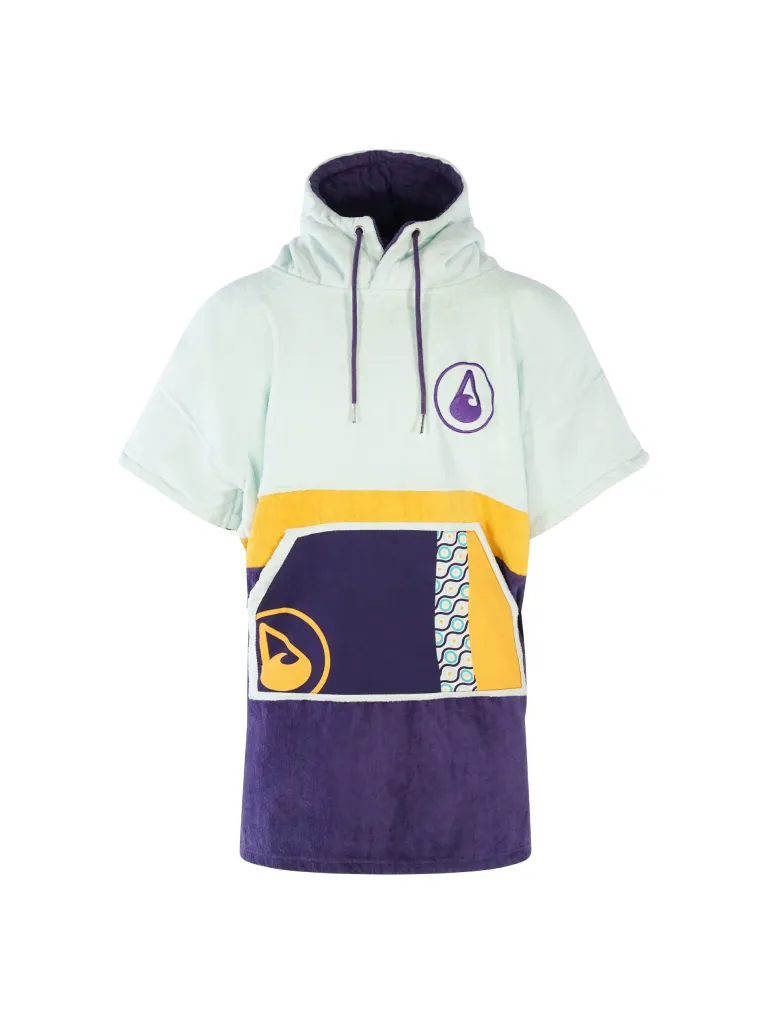 Poncho plaja dama colorat, pentru plaja, scuba sau surfing, culoare alb, galben, mov