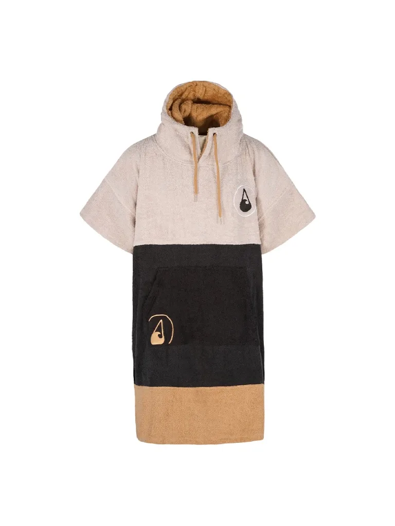 Poncho plaja dama colorat, pentru plaja, scuba sau surfing, culoare crem, negru, maro