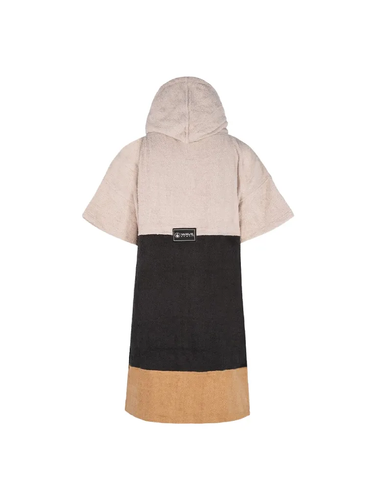 Poncho plaja dama colorat, pentru plaja, scuba sau surfing, culoare crem, negru, maro