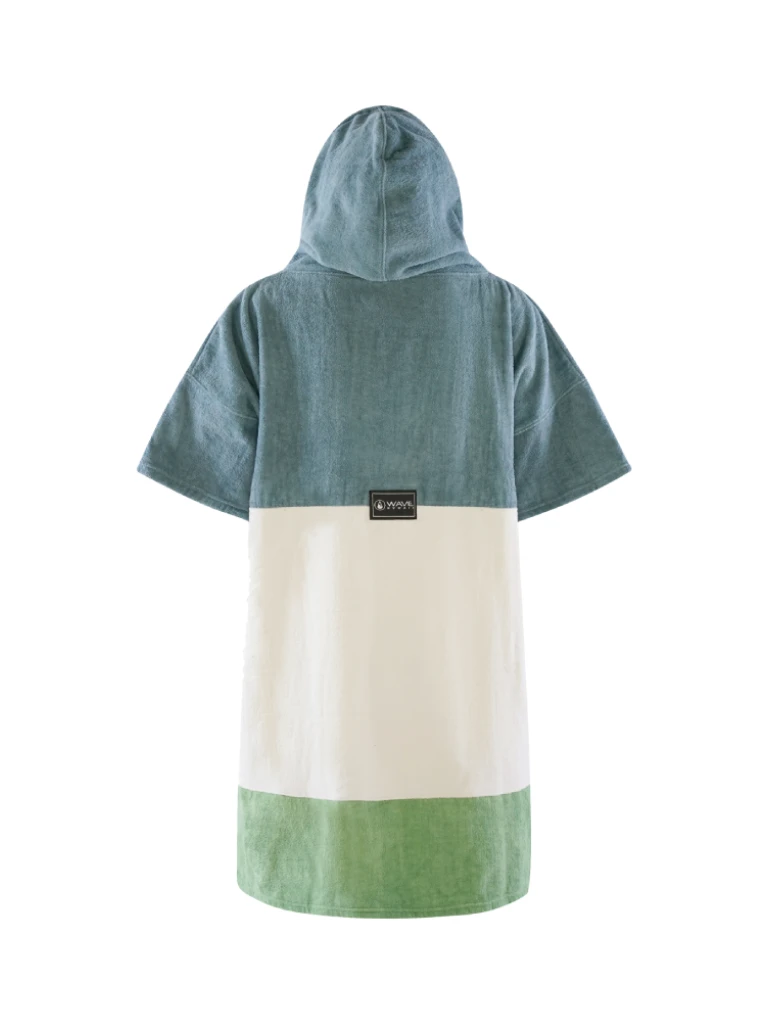 Poncho barbati, pentru plaja, scuba sau surfing, albastru deschis cu verde si bej