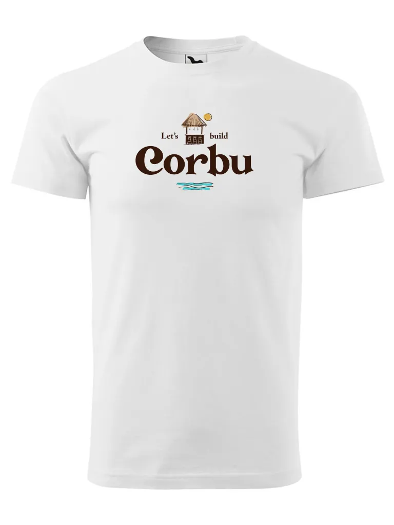 Tricou Let's Build Corbu | Alb