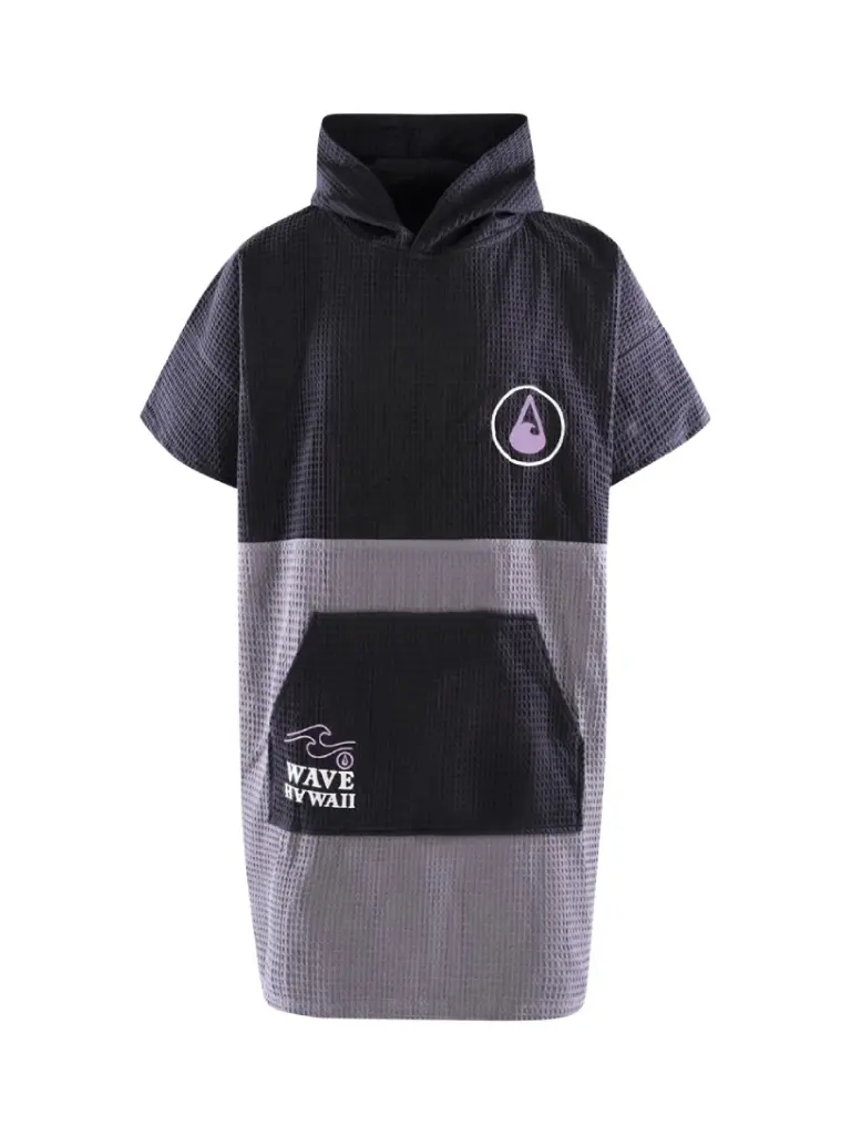 poncho plaja dama, culoare negru/gri